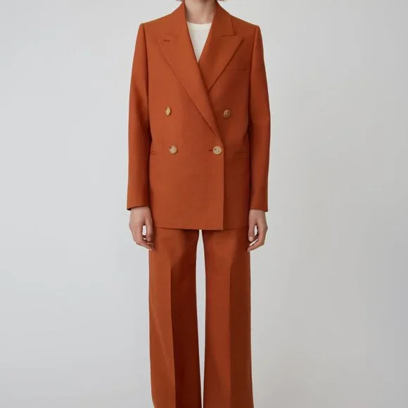 Acne Studios dark burnt orange double breasted suit blazer jacket US 2 4 - Picture 16 of 16